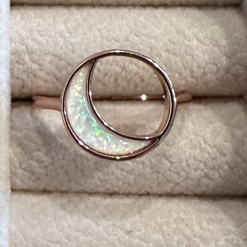 Opal Moon Ring